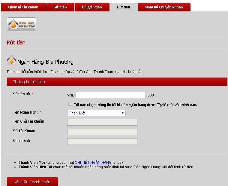 Cách rút tiền 12Bet đơn giản nhất